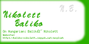 nikolett baliko business card